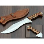 Beautiful Custom Handmade D2 Steel Hunting Bowie Knife Handle Woody