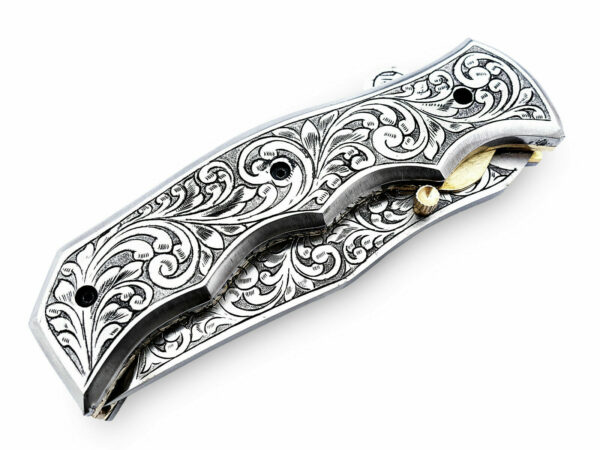 Beautiful Custom Handmade Engraved Pocket Tracker Folding Knife - Image 3