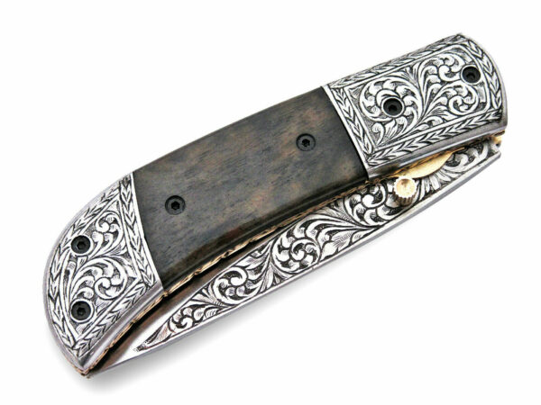 Beautiful Custom Handmade Engraved Pocket Folding Knife Color Bone Handle - Image 4