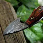 Beautiful Custom Handmade Damascus Steel Chef Hunting Miniature Hunting Knife Handle Hard Wood