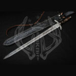 Sizzco Custom Made Damascus Steel Dagger Sword-Blood Grooved-Hard Wood
