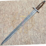 Sizzco Custom Handmade Damascus Steel Dagger Sword-Hard Wood Blood Grooved