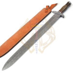 Sizzco Custom Handmade Damascus Steel Dagger Sword-Hard Wood-