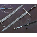 Sizzco Custom Handmade Damascus Steel Dagger Sword-Blood Grooved