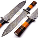 Sizzco Custom Hand Forged Damascus Steel Dagger Sword - Hard Wood