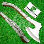 Beautiful Custom D2 Full Tang Art Hatchet Tomahawk Axe Handle Resin, Best Gift for Birthday, Anniversary