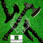 Beautiful Custom D2 Full Tang Art Hatchet Miniature Powder Coated Tomahawk Axe, Best Gift for Birthday, Anniversary